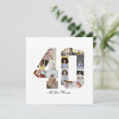 Faire-part Numéro 40 - Collage photo (Debout devant)