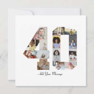 Faire-part Numéro 40 - Collage photo