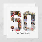 Faire-part Numéro 50 Collage photo (Devant / Derrière)