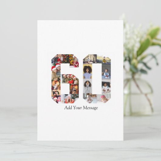 Faire-part Numéro 60 Collage photo (Debout devant)
