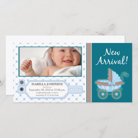 Faire-part Numéro d'hôpital {TBA} Numéro d'étiquette Faire-pa (Devant / Derrière)