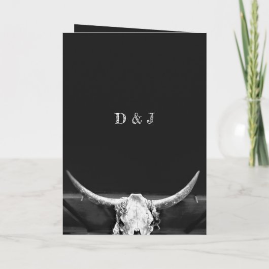 Faire-part Occidental Rustique Noir Et Blanc Enregistrer La D (Dos)