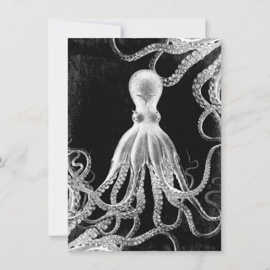 Faire-part Octopus vintage foncé (Dos)