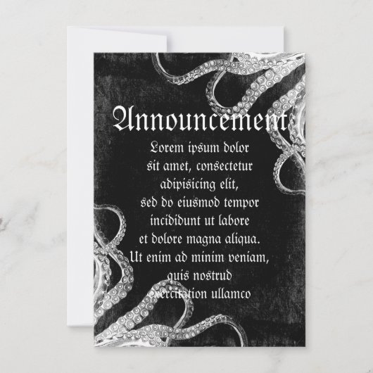 Faire-part Octopus vintage foncé (Devant)