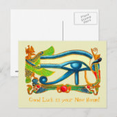 Faire-part Oeil de carte postale de bonne chance de Horus (Devant / Derrière)