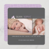 Faire-part Oeufs à l'éclosion Fille de poussins Photo Faire-p (Devant / Derrière)