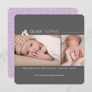 Faire-part Oeufs à l'éclosion Fille de poussins Photo Faire-p