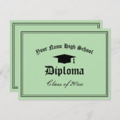 Faire-part Official High School diploma certificate template (Devant / Derrière)