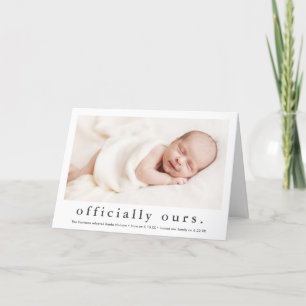 Faire-part Officiellement à Nous Adoption Minimaliste Photo