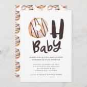 Faire-part Oh baby shower de beignets (Devant / Derrière)