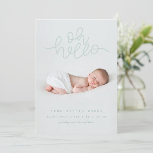 FAIRE-PART OH BONJOUR (Debout devant)