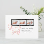 Faire-part Oh Bonjour bébé graphique moderne multi-photo film (Debout devant)