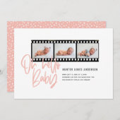 Faire-part Oh Bonjour bébé graphique moderne multi-photo film (Devant / Derrière)