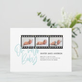 Faire-part Oh Bonjour bébé graphique moderne multi-photo film (Debout devant)