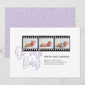 Faire-part Oh Bonjour bébé graphique moderne multi-photo film (Devant / Derrière)