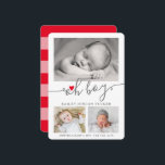 Faire-part Oh Boy Script Christmas Red Heart Collage Photo<br><div class="desc">Cette conception simple de 4 photos comporte un texte de script "oh boy" superposé avec un petit coeur rouge. Cliquez sur le bouton personnaliser pour plus de flexibilité dans l'ajout de texte et de photos ! Des variantes de ce design, des couleurs supplémentaires, ainsi que des produits de coordination sont...</div>