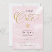 Faire-part Oh ce Fun Pink Snowflake 1er anniversaire Invitati (Devant)