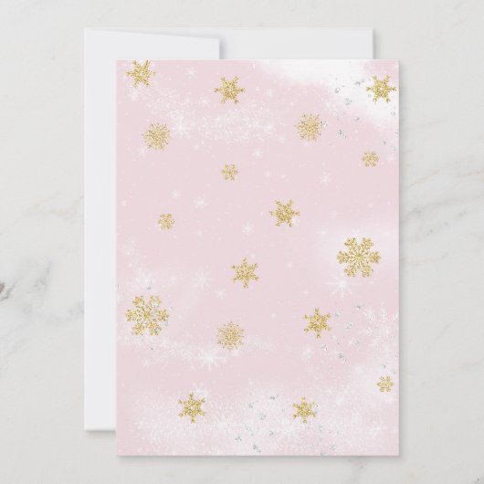 Faire-part Oh ce Fun Pink Snowflake 1er anniversaire Invitati (Dos)