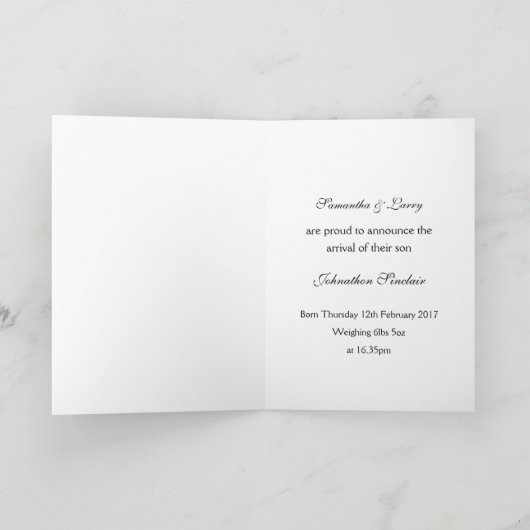 Faire-part Oh Garçon Black Mustache Nouveau bébé Garçon Faire (Intérieur)