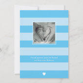 Faire-part Oh Garçon Script Ciel Bleu Coeur Photo Collage Nai (Dos)