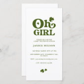 Faire-part Oh Girl St.Patrick's Day Baby shower Evite numériq (Devant / Derrière)