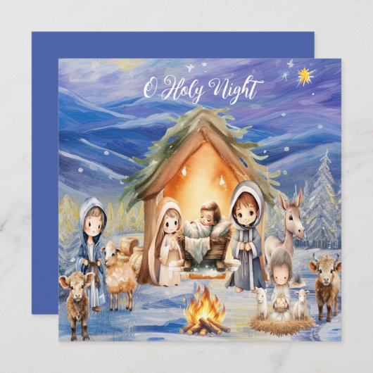 Faire-part Oh Holy Night Christmas Card (Devant / Derrière)