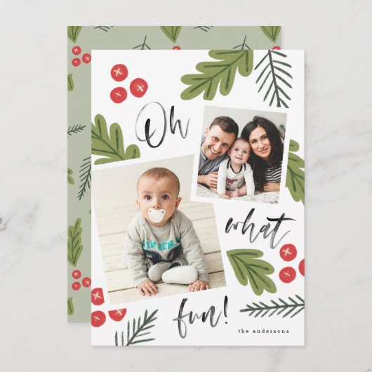 Faire-part Oh Quel Amusant Snapshot Berry Multi-Photo (Devant / Derrière)
