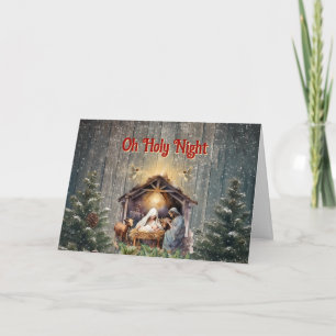 Faire-part Oh Sainte Nuit Chérissant la Nativité Noël An