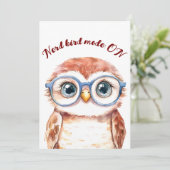 Faire-part Oiseau Nerd geek (Debout devant)