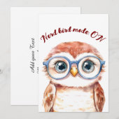 Faire-part Oiseau Nerd geek (Devant / Derrière)