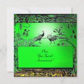 Faire-part OISEAUX AMOUREUX DE MARIAGE MONOGRAMME noir jaune  (Dos)