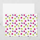Faire-part Oiseaux colorés mignons (Devant / Derrière)