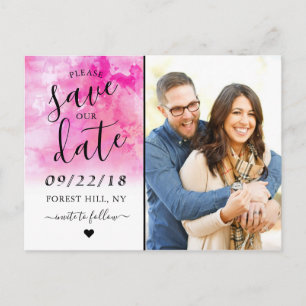 Faire-part Ombre Aquarelle Enregistrer La Date Carte Postale 