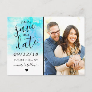 Faire-part Ombre Aquarelle Enregistrer La Date Carte Postale