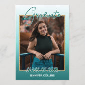 Faire-part Ombre Turquoise Bleu Vert Parties scintillant Or G (Devant)