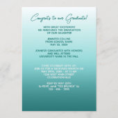 Faire-part Ombre turquoise Blue Green Graduation (Dos)