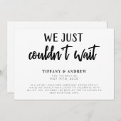 Faire-part On ne pouvait pas attendre le Mariage (Devant / Derrière)