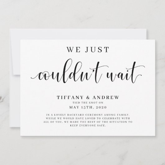 Faire-part On ne pouvait pas attendre le Mariage (Devant)