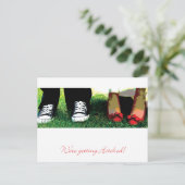 Faire-part On obtient une carte postale Hitched (Debout devant)