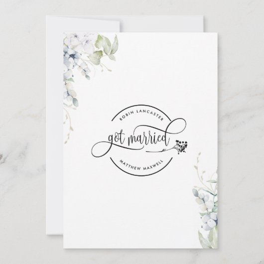 Faire-part On s'est marié, Elegant Mariage marié (Dos)