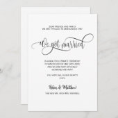 Faire-part On s'est marié, Élégant Mariage marié moderne (Devant / Derrière)