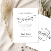 Faire-part On s'est marié, Élégant Mariage marié moderne