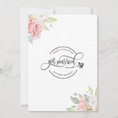 Faire-part On s'est marié, Rose Gold Floral Marié Mariage (Dos)