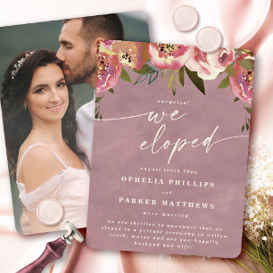 Faire-part Ophelia rose Floral Surprise Mariage Elopement