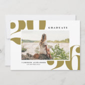 Faire-part Or 2026 Typographie Gras Photo Remise de diplôme (Devant)