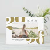 Faire-part Or 2026 Typographie Gras Photo Remise de diplôme (Debout devant)