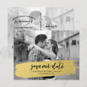 FAIRE-PART OR | CARTE POSTALE ENREGISTRER LA DATE (Devant / Derrière)