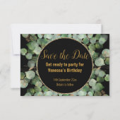 FAIRE-PART OR NOIR BOTANIQUE ENREGISTRER LA DATE CIRCULAIRE (Devant)