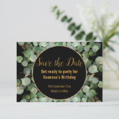 FAIRE-PART OR NOIR BOTANIQUE ENREGISTRER LA DATE CIRCULAIRE (Debout devant)