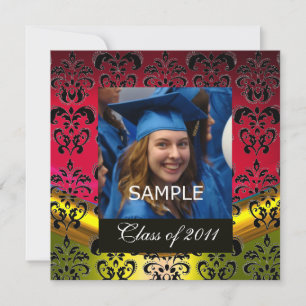 FAIRE-PART OR, RED, BLACK DAMASK GRADUM
